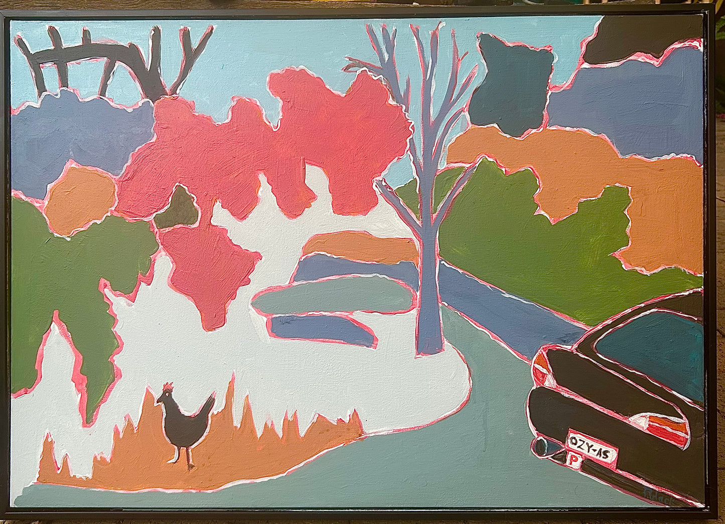 Black Car and Chicken