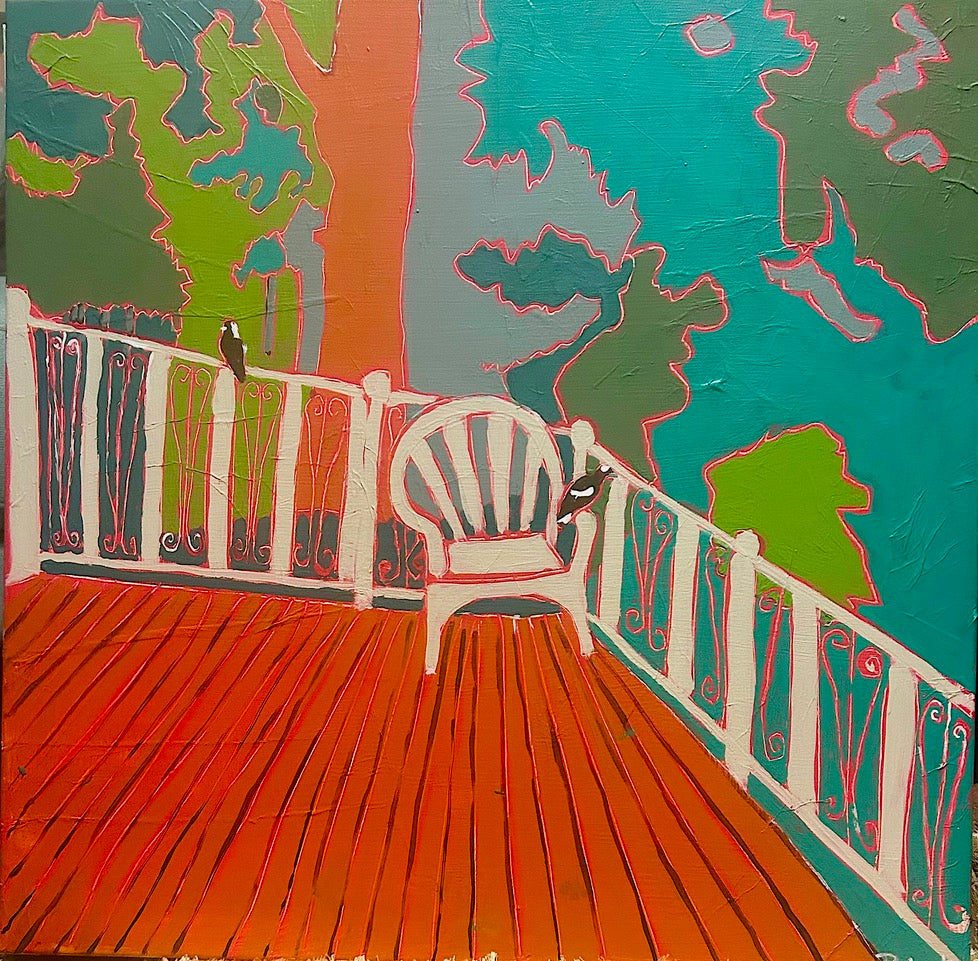 Magpies on The Porch