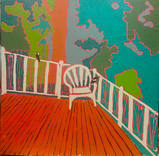 Magpies on The Porch